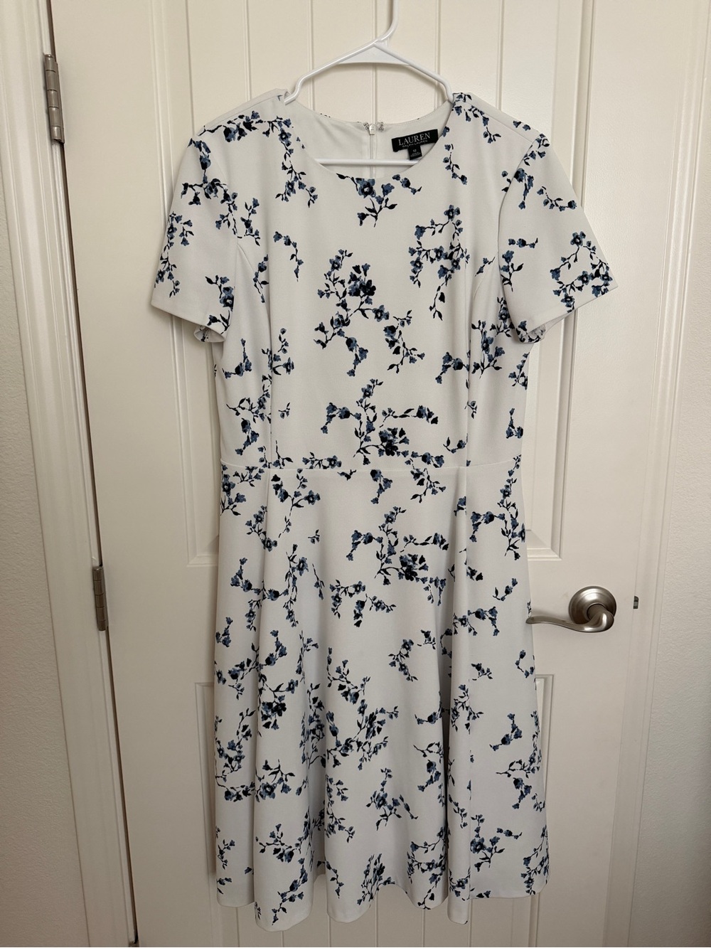 Ralph Lauren White Dress with Navy Floral Print